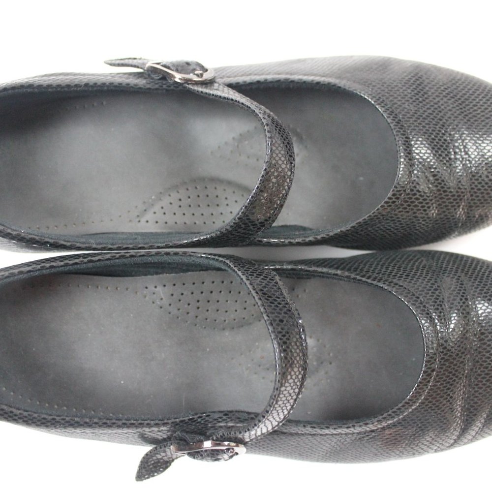 SAS Maria Black Snake Print Leather Mary Jane Comfort Womens Shoes Size 8.5 WW - Picture 7 of 10